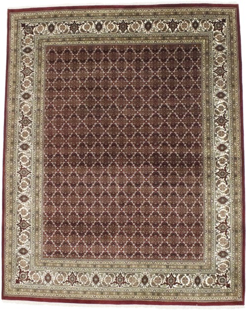 Red Floral Geometric 7X8 Tabriz Fish Mahi Oriental Rug