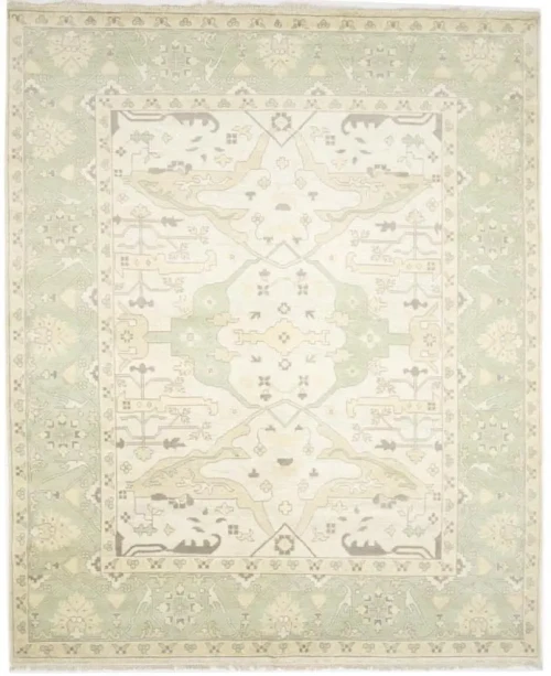 Muted Cream Floral Transitional 12X15 Oushak Chobi Oriental Rug