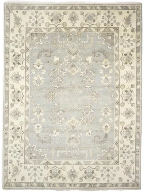 Muted Floral Colorfast 9X12 Oushak Chobi Oriental Rug