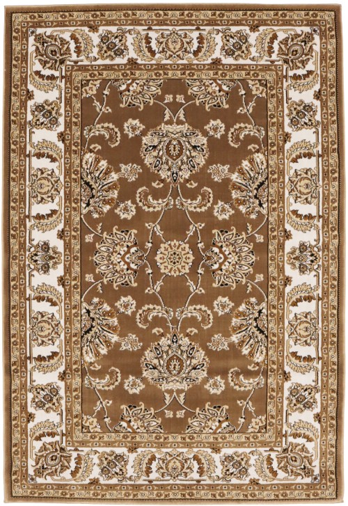 Brown Floral Oriental Style 4X6 Machine-Made Rug