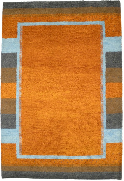 Orange Tribal 4X6 Indo-Gabbeh Oriental Rug