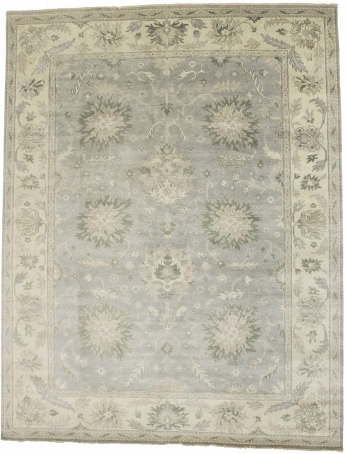 Brownish Grey Floral Peshawar 9X12 Oriental Rug