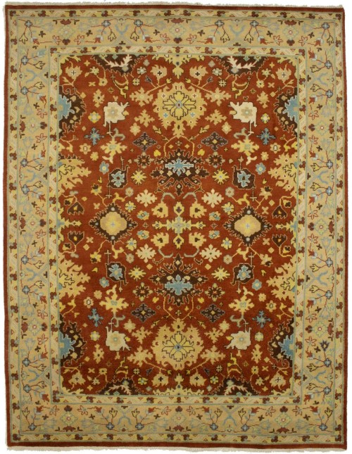 Rust Orange Floral Tribal 8X10 Indo-Mahal Oriental Rug