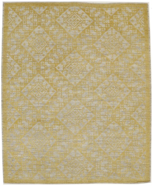 Beige & Gold Geometric 8X10 Modern Oriental Rug