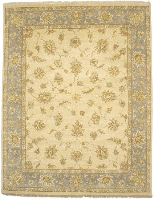 Cream Floral 8X11 Oushak Chobi Oriental Rug