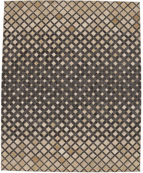 Gray Cowhide 8X10 Modern Leather Rug