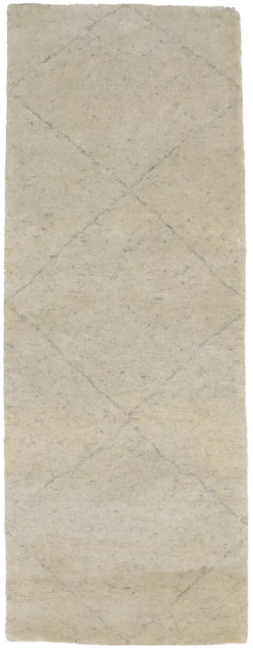 Beige Geometric Modern 2X5'5 Moroccan Style Oriental Rug