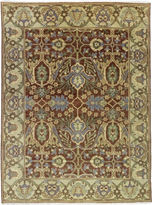 Rust Floral 9X12 Oushak Chobi Oriental Rug