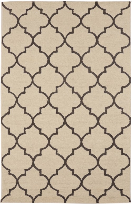 Cream Taupe Trellis 5X8 Hand-Tufted Modern Rug