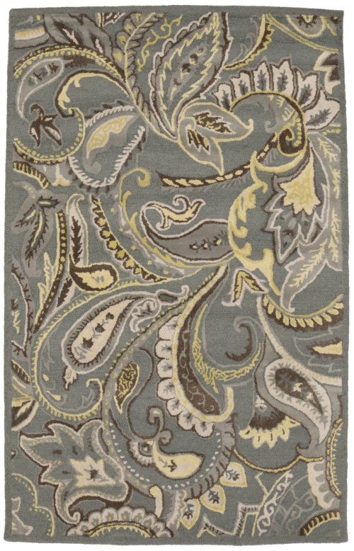 Gray Floral 5X8 Hand-Tufted Modern Rug