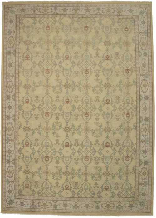 Muted Golden Beige Floral 10X14 Oriental Rug Oriental  Rug