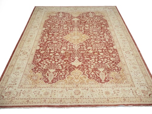 Red Floral 13X17 Oushak Peshawar Oriental Rug