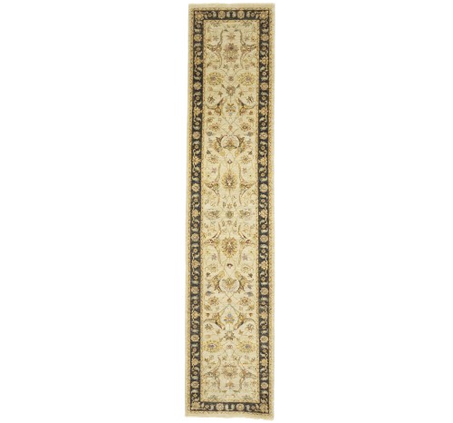 Cream Floral Chobi Ziegler 3X12 Oriental Runner Rug