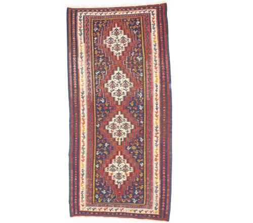 Multicolored Tribal Kelim 4X9 Persian Runner Rug