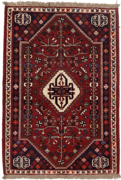 Red Tribal 3'5X5 Shiraz Persian Rug