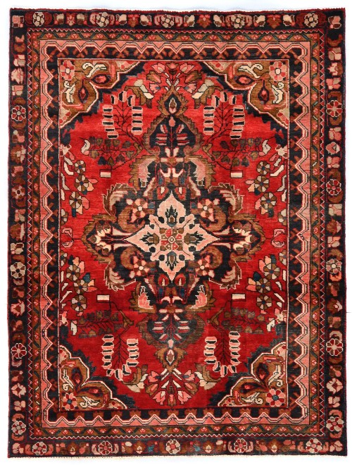 Vintage Red Tribal 5'0X6'6 Lilian Persian Rug