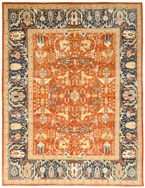 Orange Tribal 9X12 Oushak Chobi Oriental Rug
