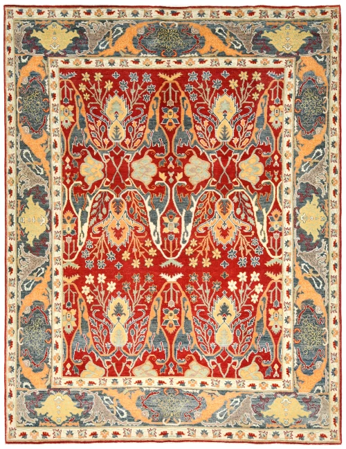 Red Floral 8X10 Oushak Chobi Oriental Rug