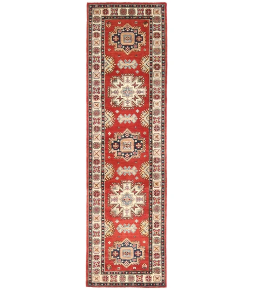 Red Tribal Geometric 3X10 Kazak Oriental Runner Rug