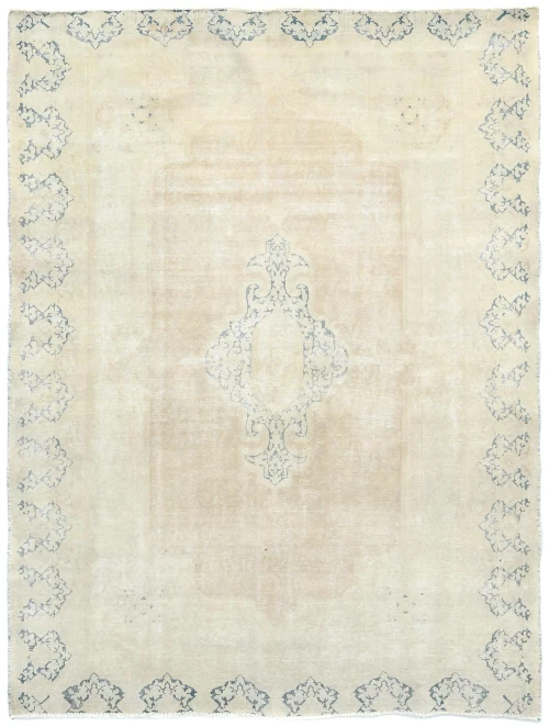 Muted Beige Floral 6X8 Distressed Vintage Oriental Rug