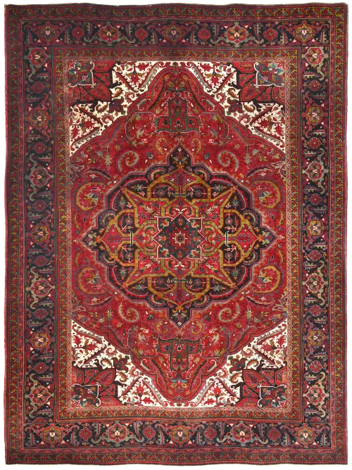Red Floral 8x11 Distressed Vintage Oriental Rug