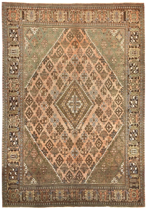 Semi Antique Muted Light Salmon Tribal 8x11 Joshaghan Persian Rug