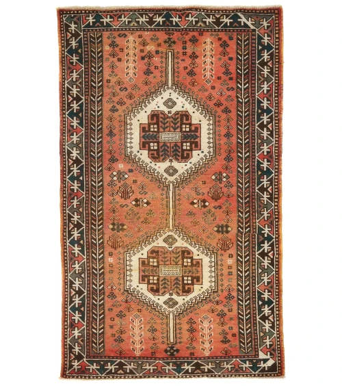 Semi Antique Red Tribal 4X6 Shiraz Persian Rug