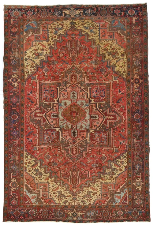 Semi Antique Red Traditional 7'7X11'2 Distressed Vintage Oriental Rug
