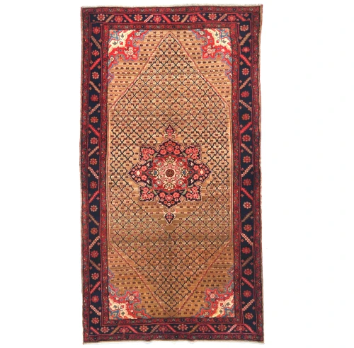 Khaki Tribal Geometric 5X10 Koliaie Persian Runner Rug