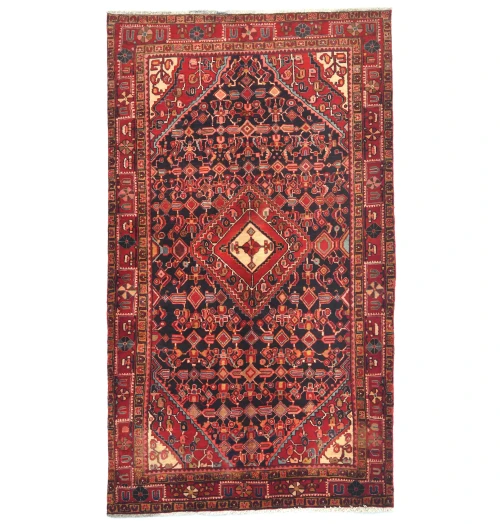 Vintage Plum Floral Tribal 4'5X7'6 Hossainabad Persian Rug