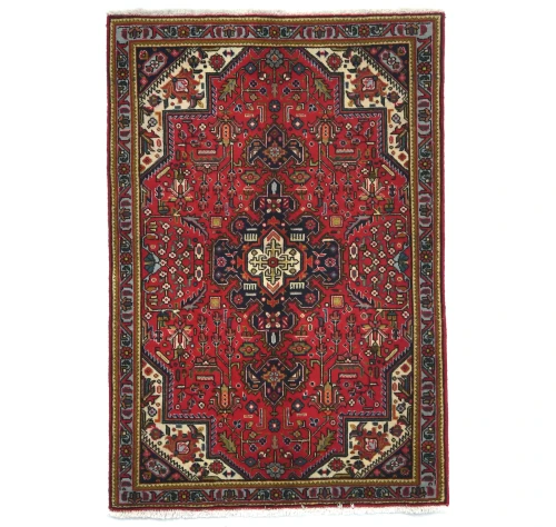 Vintage Red Traditional 3X5 Tabriz Persian Rug