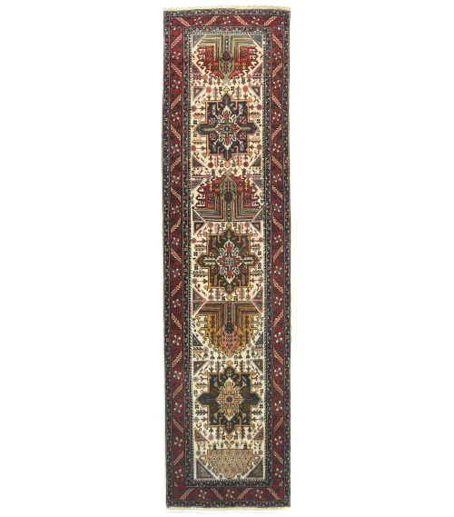 Vintage Cream Floral 3X12 Tabriz Persian Runner Rug