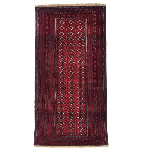 Vintage Red Tribal 4X7 Turkoman Persian Rug