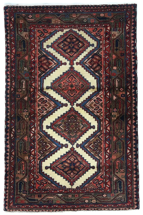 Vintage Tribal Cream 3X5 Chenar Persian Rug