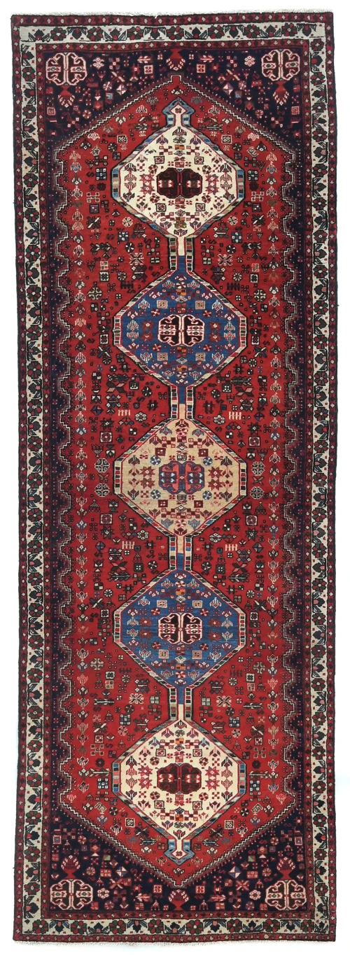Vintage Red Tribal 3X9 Shiraz Persian Runner Rug