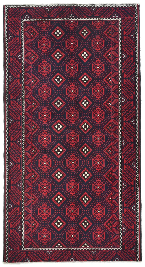 Vintage Red Tribal 5X10 Balouch Persian Runner Rug
