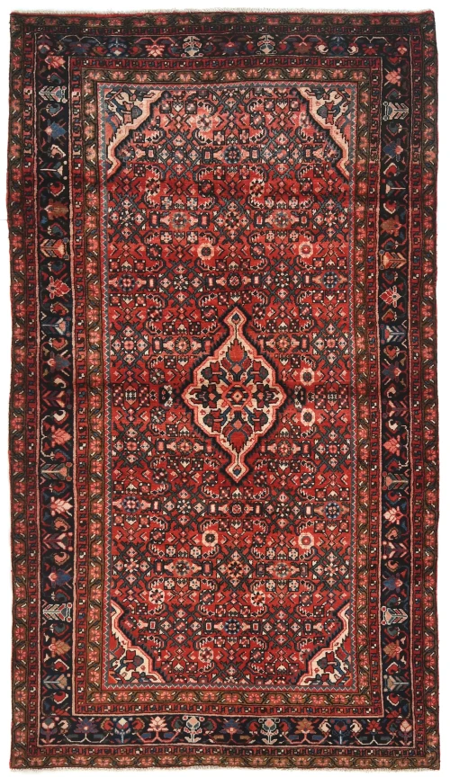Vintage Red Floral Tribal 5X9 Hamedan Persian Rug