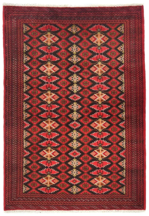 Charcoal Tribal 4X6 Turkoman Persian Oriental Rug