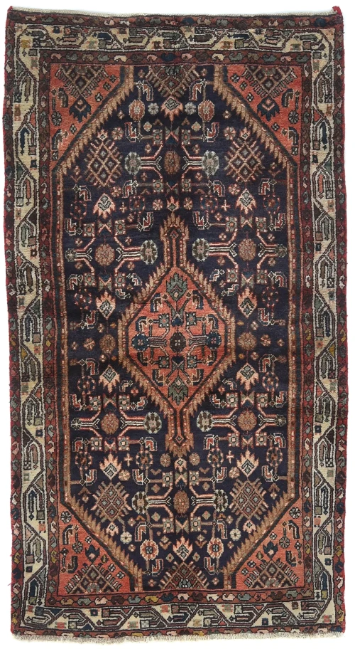 Vintage Plum Floral Tribal 4X6 Hamedan Persian Rug