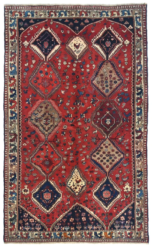 Vintage Red Tribal 5'1X8'7 Yalameh Persian Rug