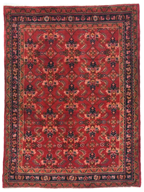 Vintage Red Floral Tribal 5X7 Lilian Persian Rug