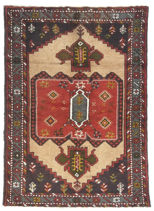 vintage Red Tribal 4X6 Ghoochan Persian Rug