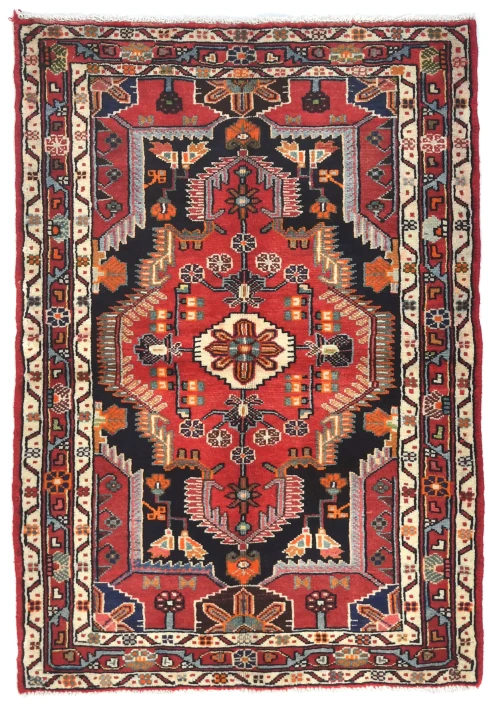 Vintage Floral Tribal 3X4 Hamedan Persian Rug