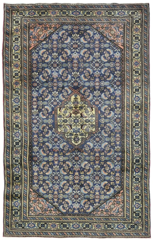 Vintage Navy Blue Traditional 6X10 Ardabil Persian Rug
