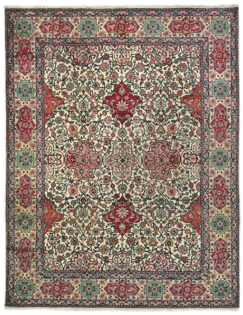 Vintage Cream Classic 9X11 Tabriz Persian Rug