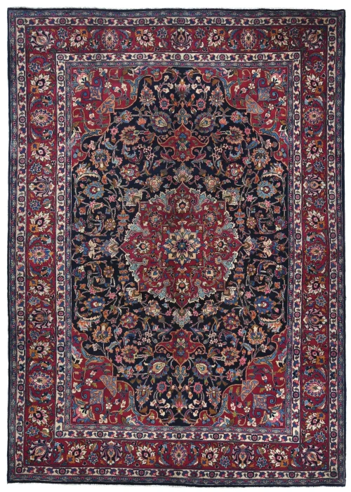 Vintage Dark Purple-navy Traditional 8'2X11'6 Kashmar Persian Rug