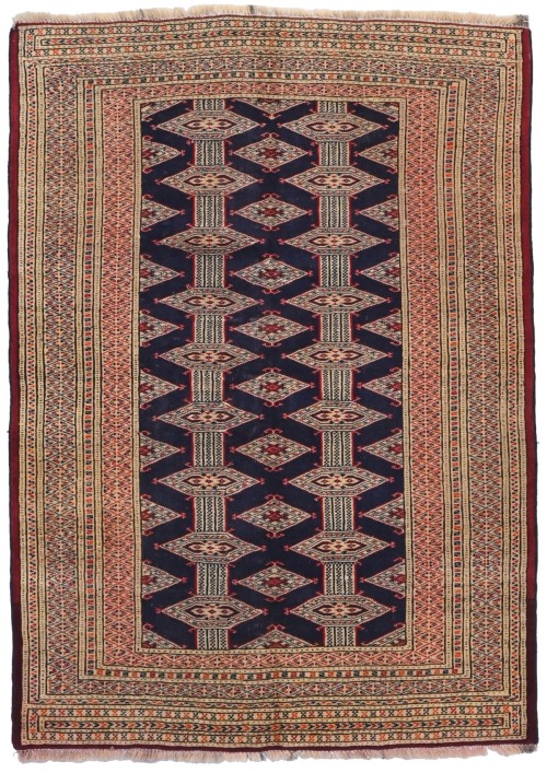 Vintage Geometric Tribal 3'4X4'8 Turkoman Persian Rug