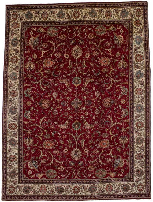 Vintage Red Traditional 10X13 Tabriz Persian Rug