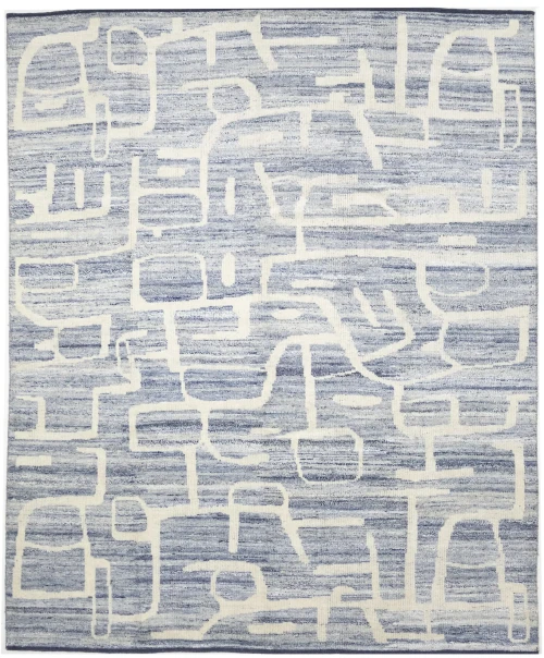 Blue Abstract 8X10 Modern Oriental Rug