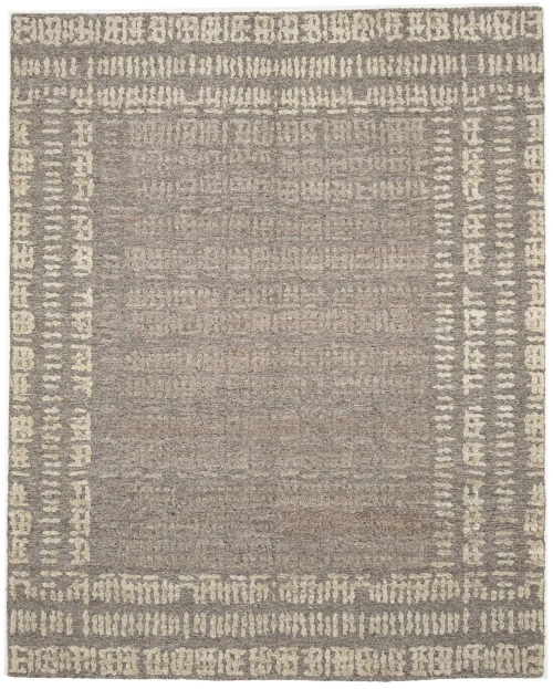 Brown Brodered 8X10 Modern Oriental Rug